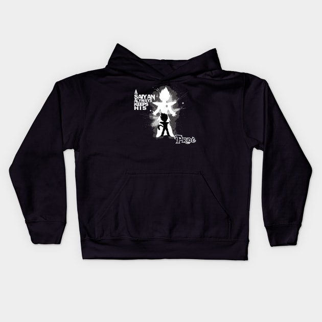 Vegeta Prince Of Saiyans Kids Hoodie by Vibsz